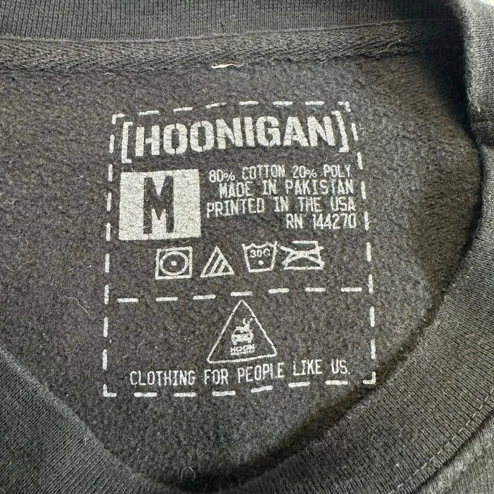 Hoonigan Censor Bar Neon Yellow Pullover Black Graphic Sweatshirt‎ Men's M